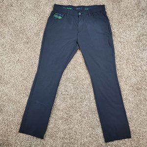 William Murray Bill Men's Size 34 Straight Fit Navy Plaid Stretch Golf Pants